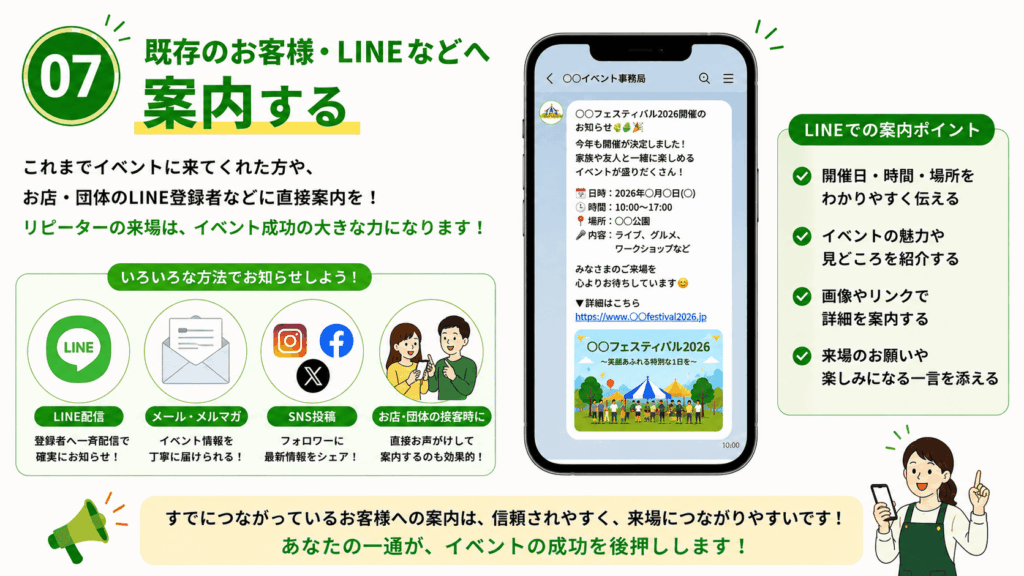 7.既存のお客様・LINEなどへ案内する|小高屋(コダカヤ)