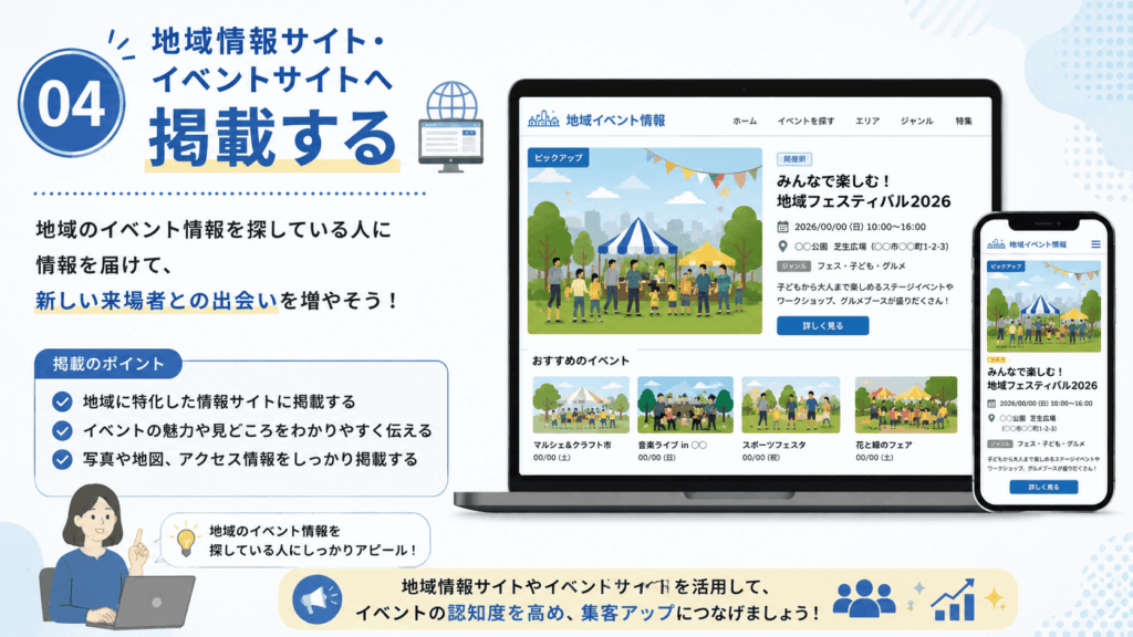 4.地域情報サイト・イベントサイトへ掲載する